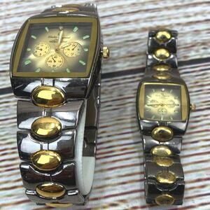 Charles Raymond His & Hers Matching Watch‎ Set Stainless Steel Japan Movement